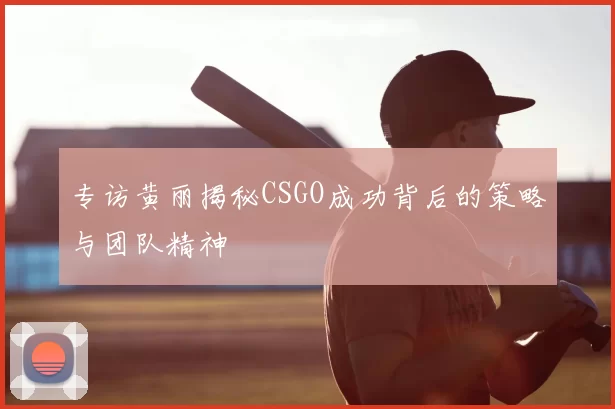 专访黄丽揭秘CSGO成功背后的策略与团队精神