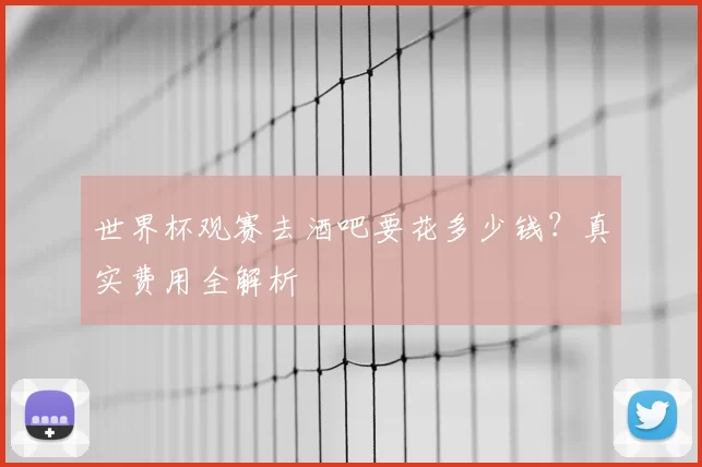 世界杯观赛去酒吧要花多少钱？真实费用全解析